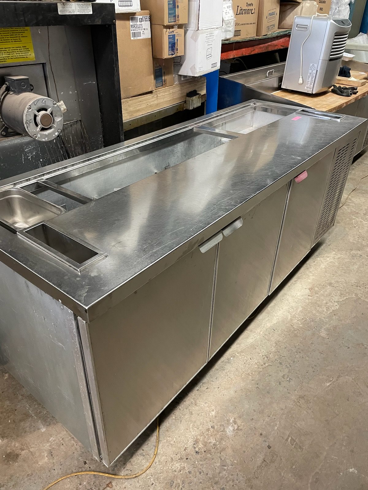 used three compartment steam table